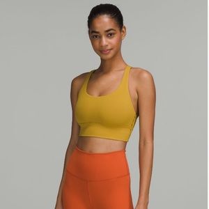 Lululemon Energy Longline Bra in Auric Gold - Size 6